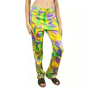 Danielle Bernstein Saved by The Bell Ankle Flare Trippy 70's Jeans NWT